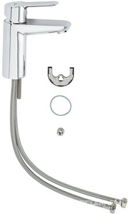 Смеситель для раковины БЕЗ донного клапана, гибкие шланги (хром) Grohe BauEdge 23330000