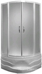 Душ.уголок Sense Deep 90x90х203 см, раздвижн. двери, проф.белый, стекло матовое, высокий поддон с сифоном в компл.XX
