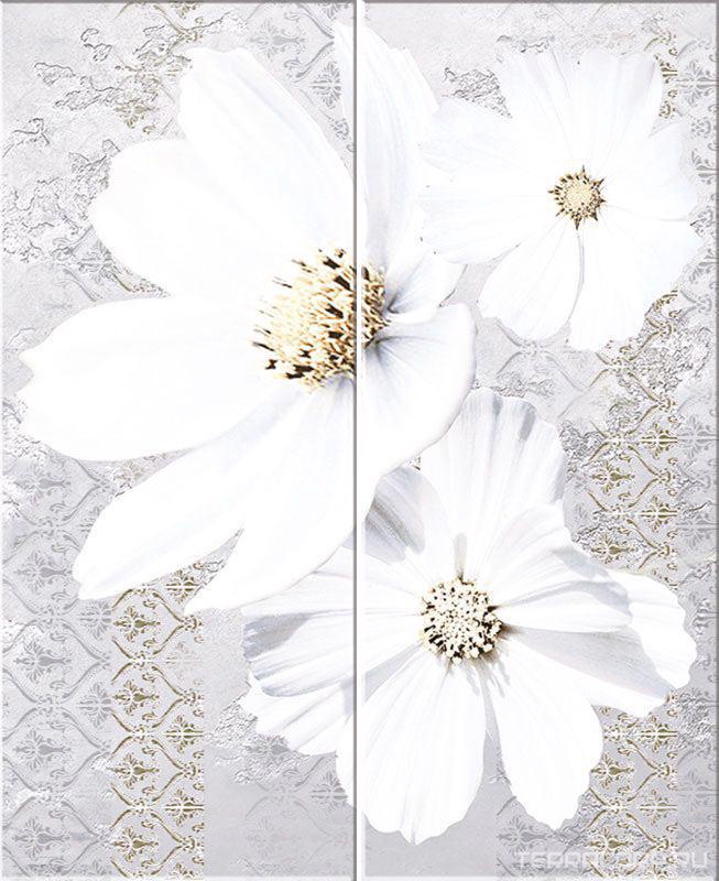 Керамическая плитка Azori Sfumato Панно Grey "Floret"(2 плитки)XXl40.2x50.5 Комбинированный, фото 5