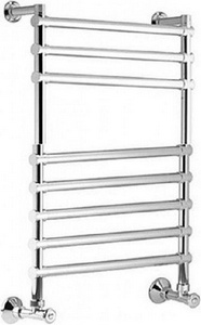 Полотенцесушитель 500(530)хh762х125мм, подвод воды int.470мм, (цв.шлифованый никель), краны, крепёж в компл., (ГВС, 6 bar) Margaroli 464 ZZ Margaroli Sole 464/8/500 Br.Nickel