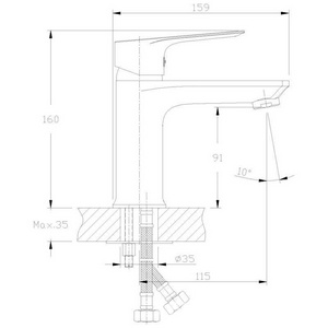 Смеситель для умывальника, без донного клапана, цвет хром Rossinka RS27 RS27-11
