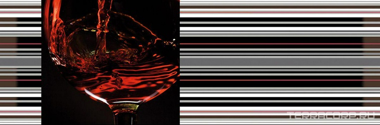 Керамическая плитка Absolut Keramika Aure Dec. Red Wine 01 15x45 Комбинированный 
