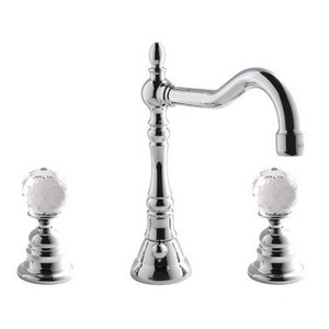 Смеситель для раковины на 3 отв., с д/к, классический излив, (цв. хром),  ZZ Fima Carlo Frattini Elizabeth Chic F5081CCR