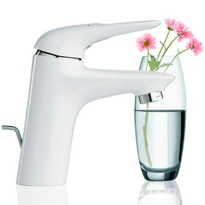 Смеситель однорычажный для раковины, c донным клапаном, белый/хром Grohe Eurostyle New 33558LS3