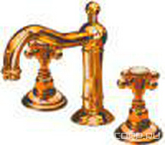 Смеситель для раковины на 3 отв. с д/к (цв.бронза, ручки  Half Dome), Nicolazzi ZZ Nicolazzi Classical luxury 1409 BZ 70