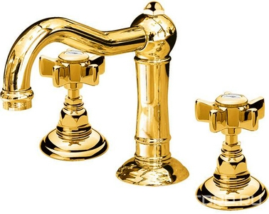 Смеситель для раковины на 3 отв. с повотным изливом и д/к (цв.гальван.золото, ручки Dames Anglaises), Nicolazzi ZZ Nicolazzi Classical luxury 1427 GB 18