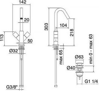 Смеситель для раковины, пробка "Click-clack" для отверстия слива в компл., (цв. brush nikel)  ZZ 3M X-Change XQ 7315XQ JJ