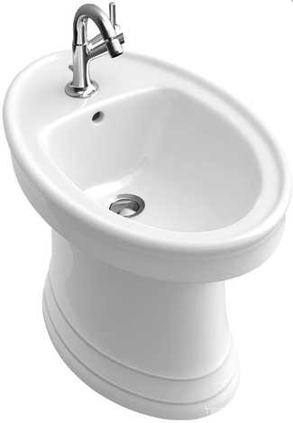 Биде напольное 385х650мм, с 3 отв. д/смес., (цв.01 white), Amadea XX