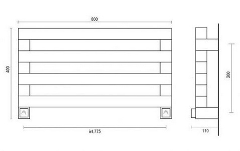 Полотенцесушитель Art.7-481CR 400х800 мм (ГВС), Margaroli  ZZ Margaroli Cometa 7-481CR