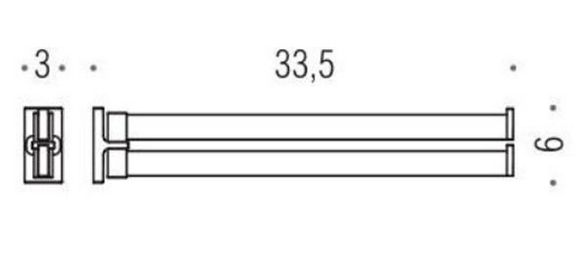 Полотенцедержатель двойной поворотный 33,5 см, хром,  Colombo Look B1612.000