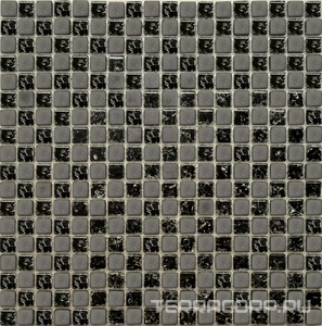 Мозаика Мастера Керамики Glass Мозаика  2023 шахматка черная колотая - черная матовая ZZ30х30 Черный 