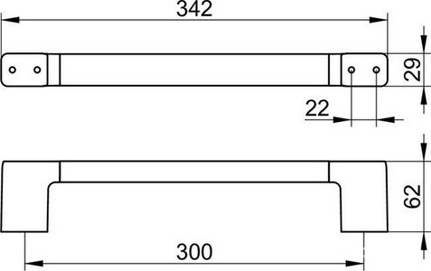 Поручень 300мм, (цв. хром),  ZZ Keuco Moll 12707 010000
