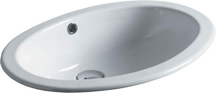 Раковина 54х42хh18,5см, встраиваемая в столешницу, без отв. д/смес., с переливом,  ZZ Simas Marine S 50P