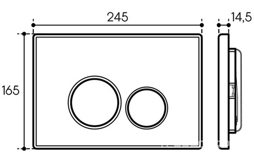 Компл.: унитаз подв.,безободк,Tornado 520х365мм,цв.белый гл, сиденье с микролиф,,инстал. д/унит., крепёж, клавиша смыва Circulo цв.хром,  ZZ Aqueduto Cone Plus AQDS133T