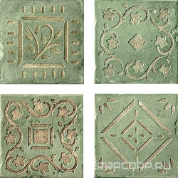 Керамогранит CIR Quintana Inserto Umbria Spavagli S/4 (4 вида) 10x10 Зеленый 
