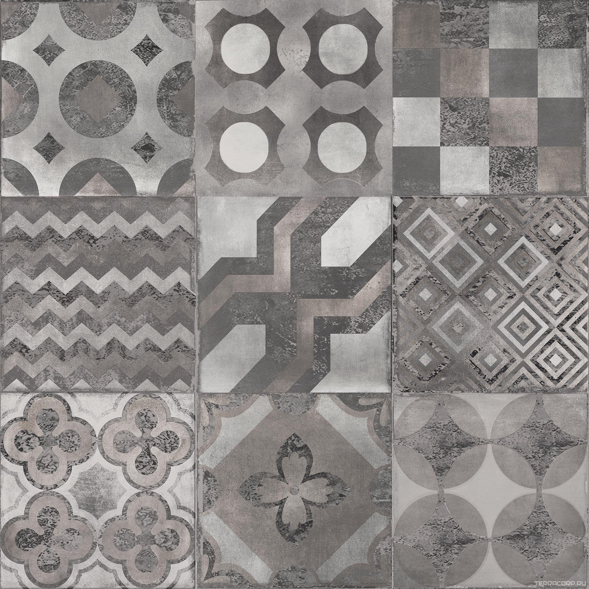 Керамогранит Dado Ceramica Gare du Nord Dec. Eternity (6 pz) rett 60x60 Серый, фото 5