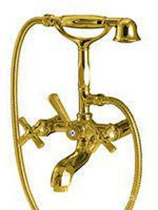 Смеситель для ванны, с душевым гарнитуром (лейка, шланг в компл.), (цв. золото),  ZZ Nicolazzi Teide Four 1901 GO 45