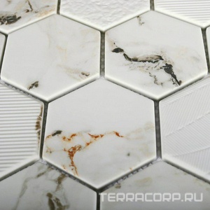 Мозаика Bonaparte Керамическая мозаика Saba Elegant (6x73x73) 30.4x26.4 Белый 