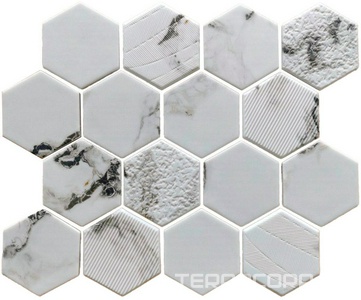 Мозаика Bonaparte Керамическая мозаика Saba Elegant (6x73x73) 30.4x26.4 Белый 