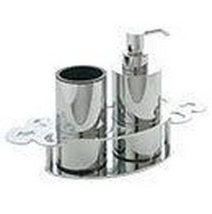 Гарнитур настольный (дозатор + стакан) (цв.хром)  ZZ Eurolegno Dolcevita EU0419000