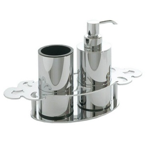 Гарнитур настольный (дозатор + стакан) (цв.хром)  ZZ Eurolegno Dolcevita EU0419000