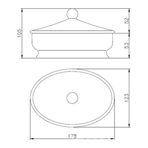 Баночка с крышкой низкая, настольная (цв. белая керамика),  ZZ Nicolazzi Classica 6003