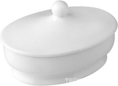 Баночка с крышкой низкая, настольная (цв. белая керамика),  ZZ Nicolazzi Classica 6003