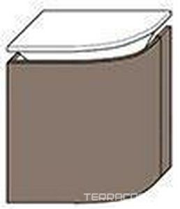 Тумба замыкающая 400х320хh490мм, подвесная, (фасад и корпус цв.тросниковый матовый, петли слева),  ZZ Burgbad Lavo SEAN040/F0127/K0024/L