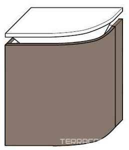 Тумба замыкающая 400х320хh490мм, подвесная, (фасад и корпус цв.тросниковый матовый, петли слева),  ZZ Burgbad Lavo SEAN040/F0127/K0024/L