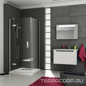 Неподвижная стенка -100 L (левая),  стекло - Прозрачное, профиль - хром, с установочным комплектом ZZ Ravak SMPS 9SLA0A00Z1