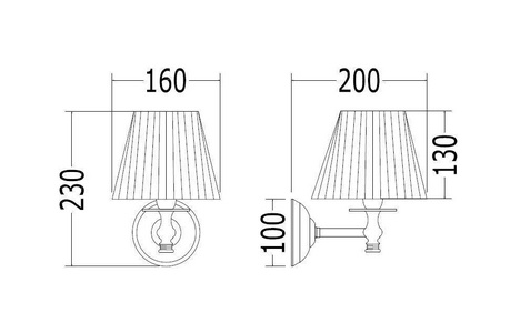 Светильник 160х200хh230мм, (держатель цв. хром, абажур цв.белый),  ZZ Devon & Devon Plisse DEPLISSECR
