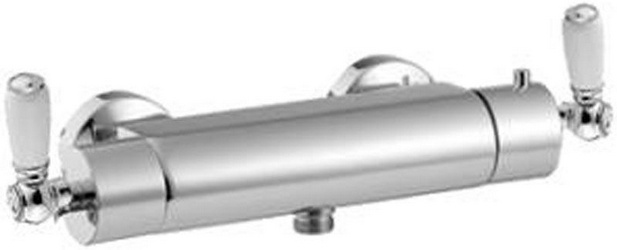 Смеситель термостат для душа, (цв.хром), (2 ручки с белыми пластик. вставками SO - Sogno), Old italy ZZ