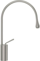 Смеситель для раковины, излив R125, 244хh438мм, без донного клапана, (цв. хром шлифован.), Goccia ZZ