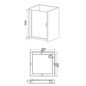 Дверь для душа Пандора 1000хh1850 мм (стекло прозрач. профиль хром, универс. правая/левая) Good Door PANDORA ПД00064