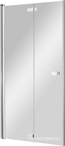 Дверь д/д в нишу складная вовнутрь 1000хh1997мм, петли СЛЕВА, (стекло 6мм прозрачн., фурнитура блестящий алюминий)  free ZZ Provex Combi 0005 CF 05 GL L