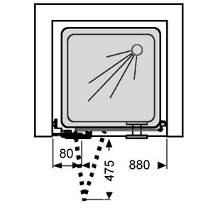 Дверь д/д в нишу складная вовнутрь 1000хh1997мм, петли СЛЕВА, (стекло 6мм прозрачн., фурнитура блестящий алюминий)  free ZZ Provex Combi 0005 CF 05 GL L