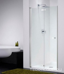 Дверь д/д в нишу складная вовнутрь 1000хh1997мм, петли СЛЕВА, (стекло 6мм прозрачн., фурнитура блестящий алюминий)  free ZZ Provex Combi 0005 CF 05 GL L