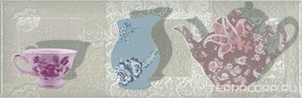 Керамическая плитка Absolut Keramika Monocolor 10x30 Decor Floral Tea 03 10x30 Комбинированный, фото 3