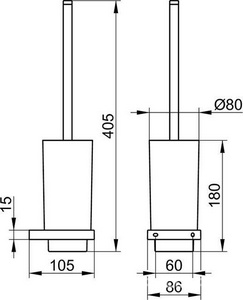 Ёршик настенный (цв.хром / стекло матовое),  Keuco Edition 11 11164 019000