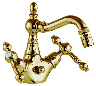 Смеситель для биде с д/к, классический излив (цв. золото)  ZZ Fima Carlo Frattini Epoque F5062OR