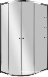 Душ.уголок 1200х900хh2000мм,R550, ассиметричный, 2 раздвижн.двери с 2 непод.сегм,"Правый",полки справа, вход 530мм,(ст/проз,6мм,фурн.цв.хром) Anima ZZ