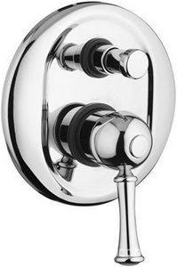 Смеситель для душа, встаиваемый в стену с переключателем, (цв. хром),  ZZ Gaia Aston RB 6472 CR