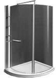 Душ.уголок 123x93xh205см,"Правый",дверь слева,ручка,п-держ,цв.хр,стекло 8мм,прозр.покр.Pure Glass,полочки 3шт,поддон,сифон в компл,  ZZ GNT Change CHANGE-R