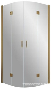 Душевое ограждение , 100*100*1900, профиль бронза стекло прозрачное, БЕЗ поддона ZZ Vegas Glass AFS AFS 100 05 01