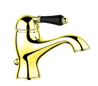 Смеситель для раковины, с д/к, (цв.латунь, ручка Cristallo),  ZZ Nicolazzi Classico 3402 GB 33