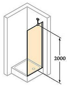 Боковая стенка 900хh2000мм, для односекц. раздвиж.двери с неподвиж. сигментом (стекло матовое Sand Plus 6мм, профиль цв.мат.сереб), Huppe Aura 4уг.ZZ Huppe Huppe Aura elegance 401607 087 315