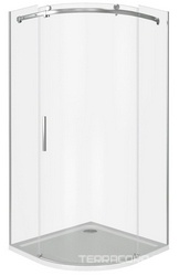 Душевое ограждение "Galaxy" R-100, полукруглое 100*100, стекло прозрачное., БЕЗ поддона, профиль хром ZZ