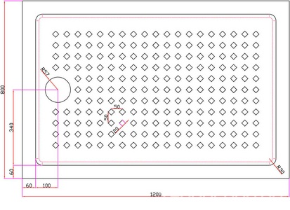 Поддон душевой 1200х800h150мм, прямоугольный, отв. слива 90мм, (сифон крышка цв.хром, мет каркас, ножки в компл.), акрил цв.белый, Cezares ZZ Cezares Универсал TRAY-A-AH-120/80-15-W