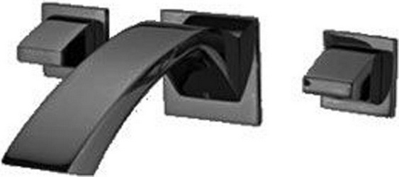 Смеситель для раковины, встраив. в стену, излив 208мм, ручки, внутренняя часть, нажимная пробка д/к в компл., (цв. Черный мат.), Arche ZZ