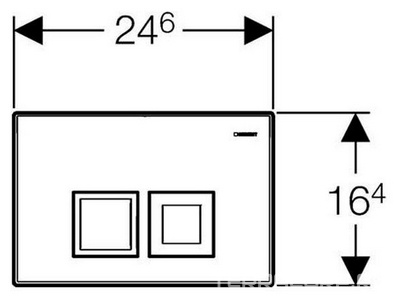 Клавиша двойного смыва "50" для инсталляции арт.458.160.00.1, цвет хром Geberit Delta 115.135.21.1